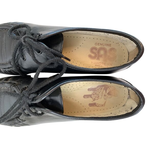 SAS Siesta Black Leather Lace-Up Loafers Size 8S USA EUC USA M10098 - Picture 9 of 12